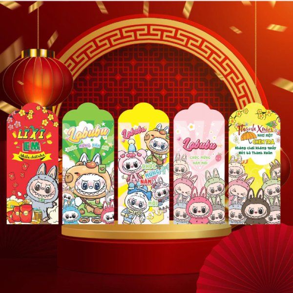 In bao lì xì Labubu giá rẻ, thiết kế theo yêu cầu tại Hà Nội