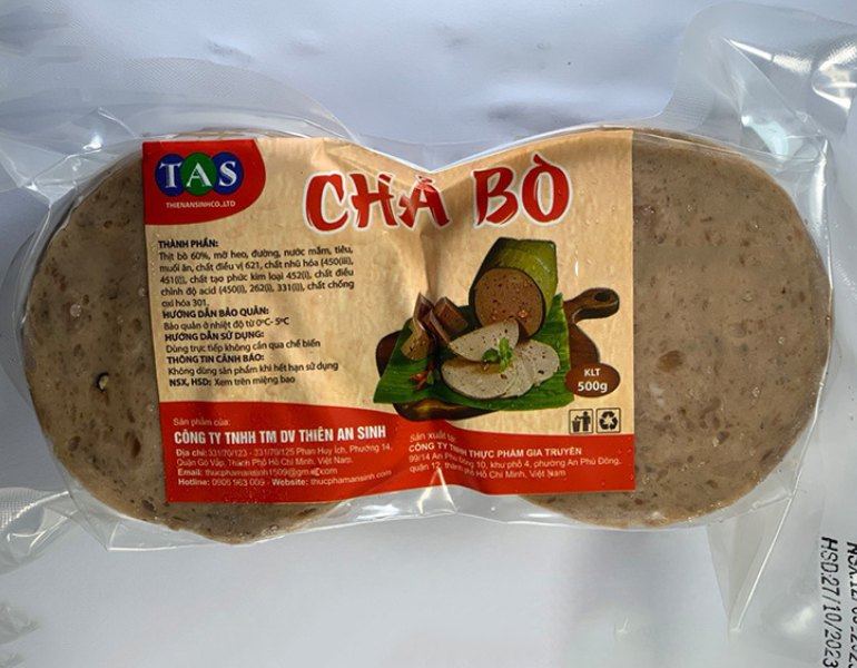 In tem chả bò chất liệu decal nhựa chuyên dụng