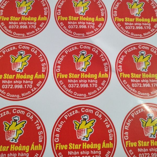 In tem nhãn gà rán giá rẻ, thiết kế theo yêu cầu tại Hà Nội