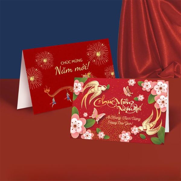 In thiệp chúc Tết 2026 giá rẻ, thiết kế theo yêu cầu