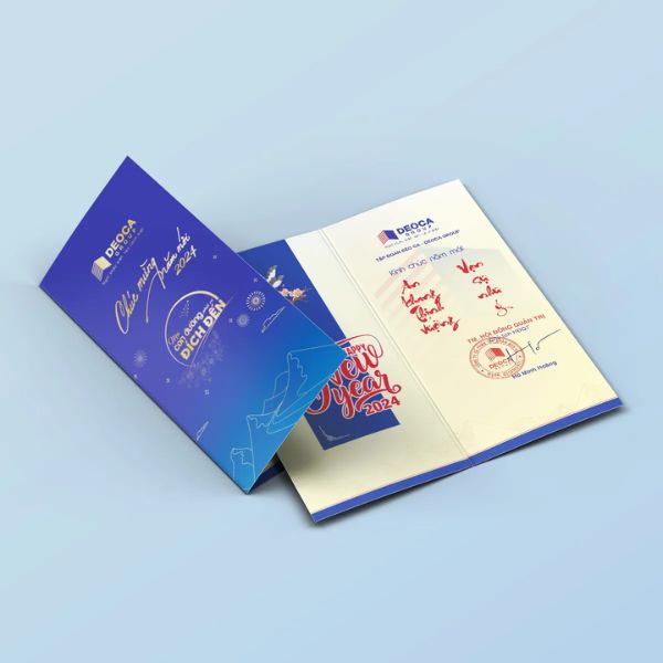 In thiệp chúc Tết 2026 giá rẻ, thiết kế theo yêu cầu