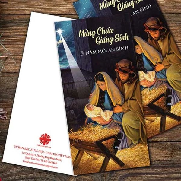 In thiệp giáng sinh công giáo giá rẻ, thiết kế theo yêu cầu