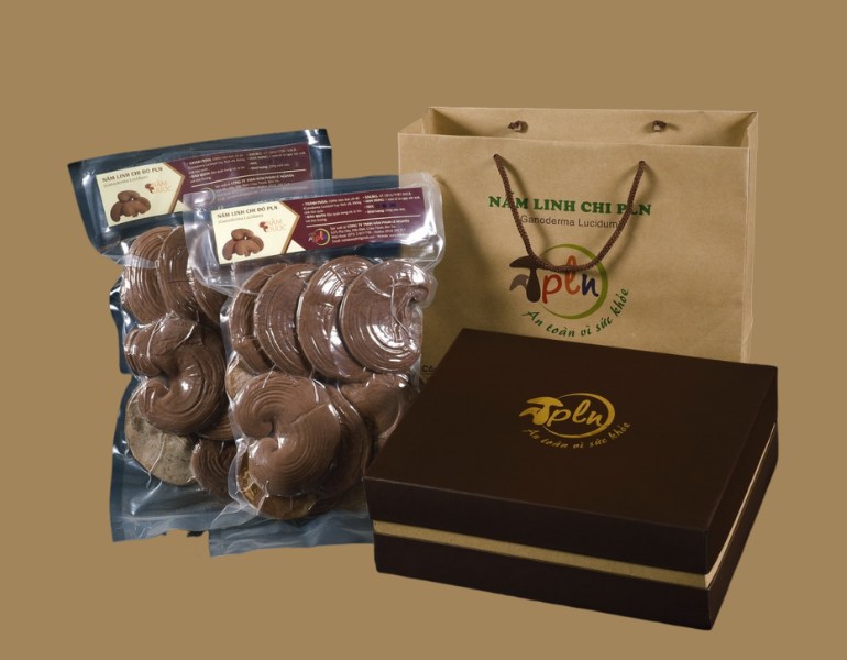In túi giấy đựng nấm linh chi chuyên nghiệp