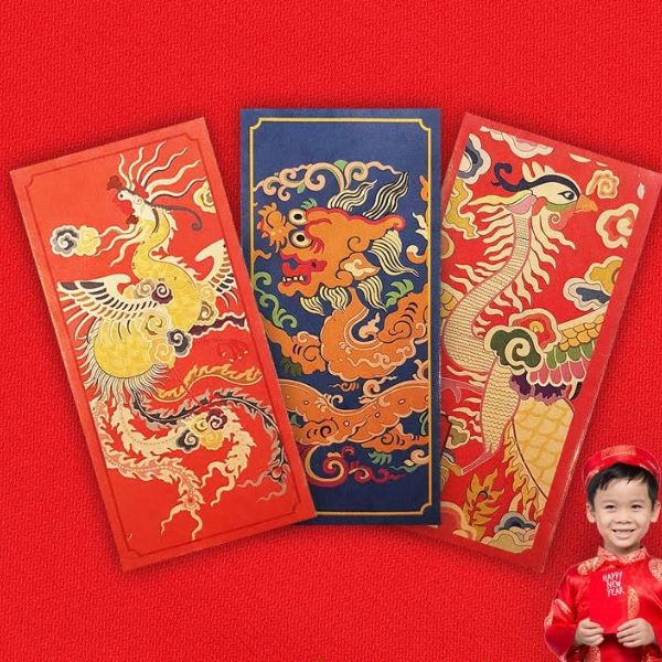 Bộ lì xì Tết hoa văn Đại Việt đẹp, chất lượng cao