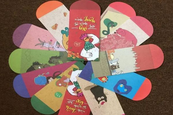 Mẫu bao lì xì 12 con giáp giá rẻ, thiết kế theo yêu cầu