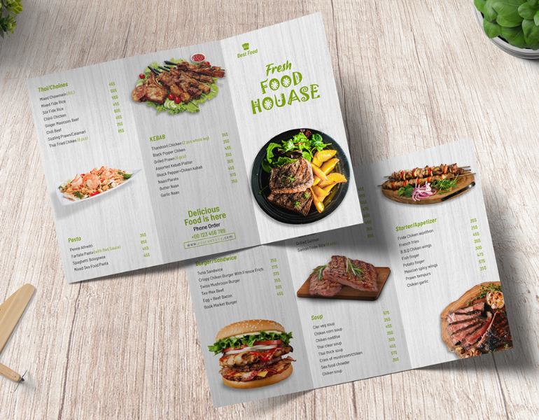 Mẫu brochure ẩm thực đẹp mắt