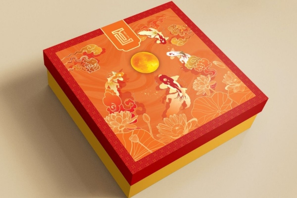 Mẫu hộp âm dương có thành đựng bánh trung thu