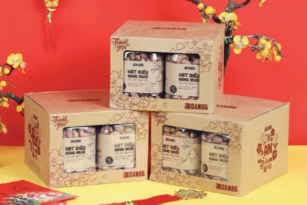 Mẫu hộp giấy đựng hạt điều giá rẻ, chất lượng cao