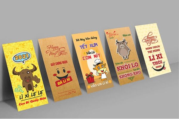 Mẫu bao lì xì 12 con giáp giá rẻ, thiết kế theo yêu cầu