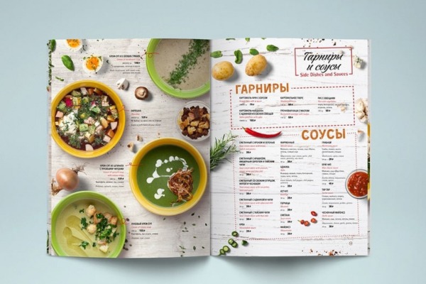 Mẫu menu nhà hàng chay bố cục khoa học