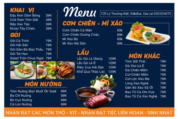 In Hoa Long nhận thiết kế và in ấn mẫu menu quán lẩu chất lượng