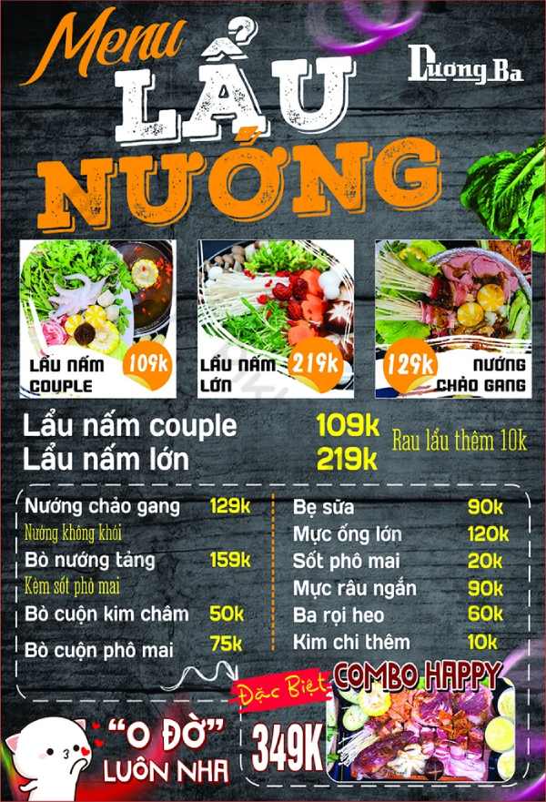 In Hoa Long nhận thiết kế và in ấn mẫu menu quán lẩu sang trọng
