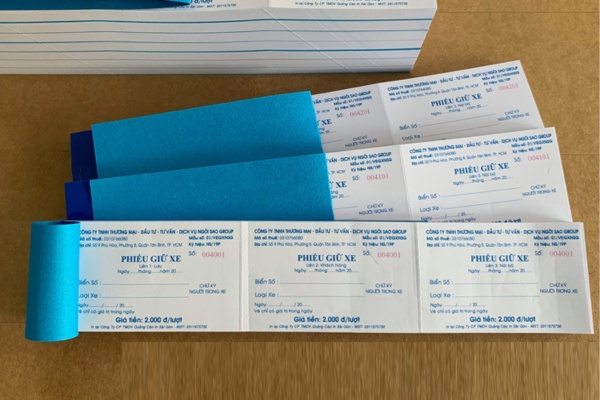 Mẫu phiếu giữ xe đạp dạng quyển đóng gáy