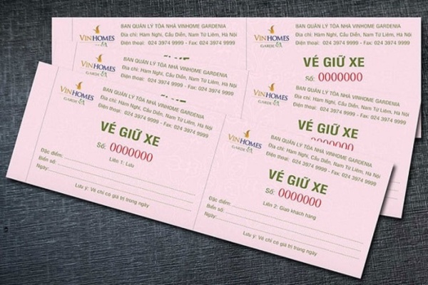 Mẫu phiếu giữ xe đạp in sắc nét