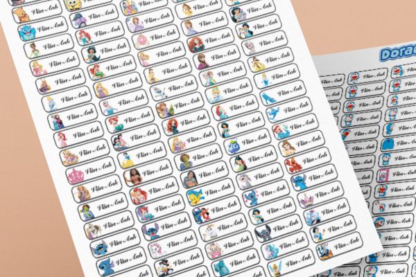 Mẫu sticker tên bé giá rẻ, thiết kế theo yêu cầu