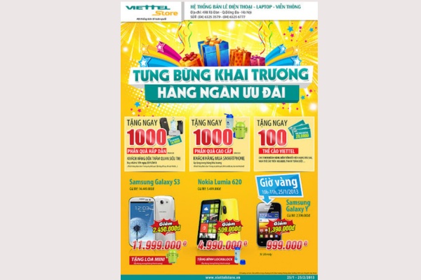 Mẫu tờ rơi Viettel Store đẹp mắt