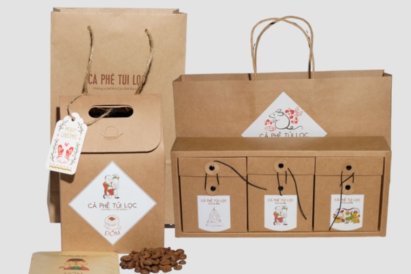 Mẫu túi giấy đựng cà phê đẹp mắt