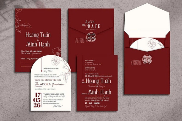 Ý nghĩa chọn màu thiệp cưới - màu đỏ
