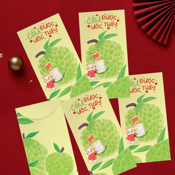 Bao lì xì ngũ quả Bao lì xì ngũ quả giá rẻ, mẫu đẹp tại Hoa Long