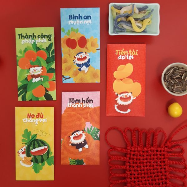 Bao lì xì ngũ quả Bao lì xì ngũ quả giá rẻ, mẫu đẹp tại Hoa Long