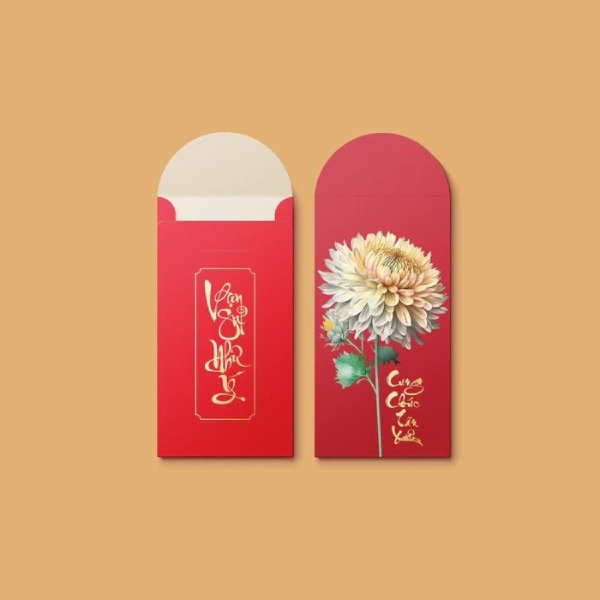 In Hoa Long nhận in Bộ Lì Xì Tết Cúc Sum Vầy chất lượng