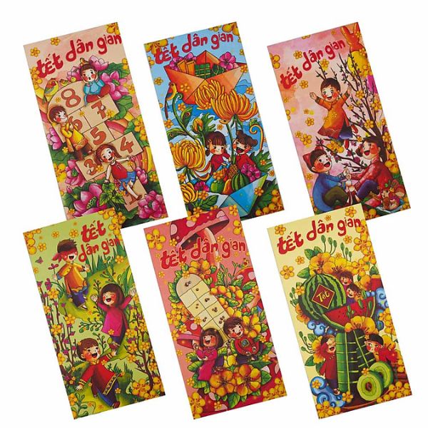 In bao lì xì Tết dân gian giá rẻ, thiết kế theo yêu cầu tại Hà Nội