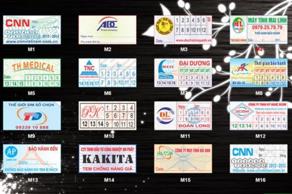 Mẫu tem bảo hành nhạc cụ giá rẻ, tại Hà Nội