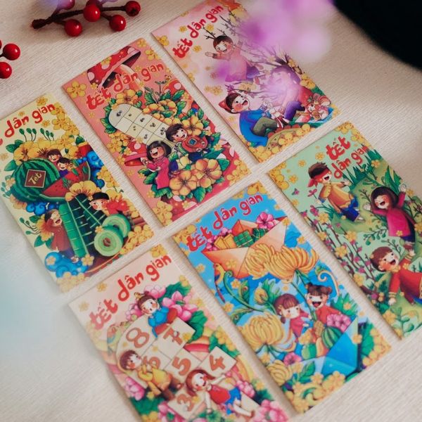 In bao lì xì Tết dân gian giá rẻ, thiết kế theo yêu cầu tại Hà Nội