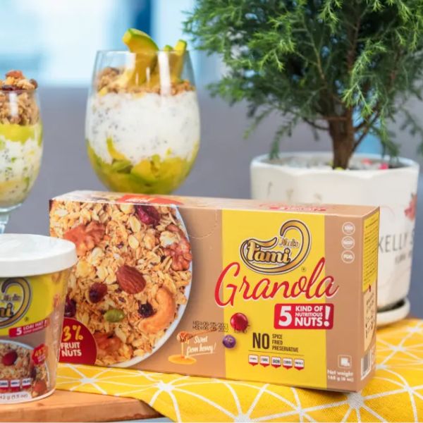 In hộp giấy granola giá rẻ, thiết kế theo yêu cầu