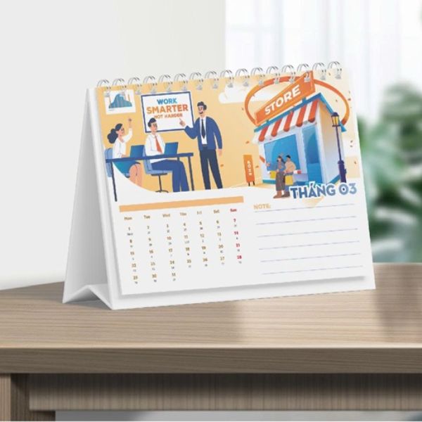 In lịch để bàn theo yêu cầu giá rẻ, mẫu đẹp