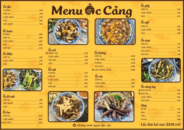 In Hoa Long nhận In menu quán ốc đep