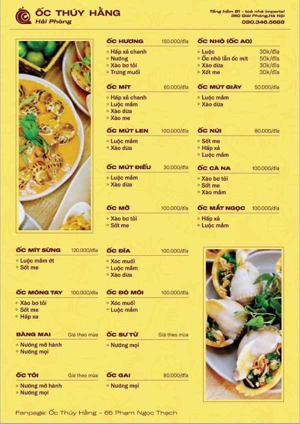 In Hoa Long nhận In menu quán ốc theo yêu cầu