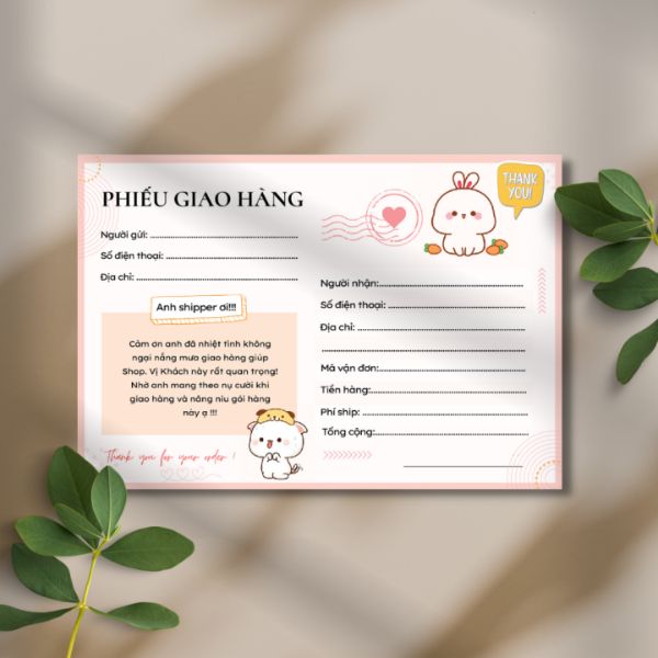 In phiếu giao hàng In phiếu giao hàng giá rẻ, mẫu đẹp tại Hà Nội