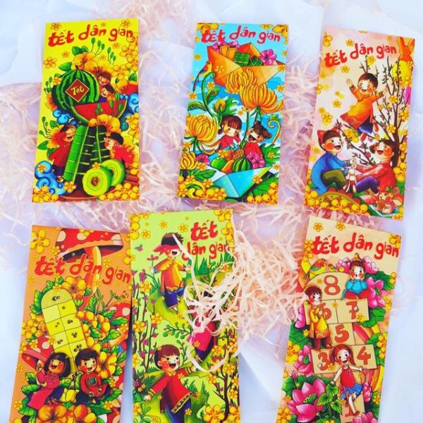 In bao lì xì Tết dân gian giá rẻ, thiết kế theo yêu cầu tại Hà Nội