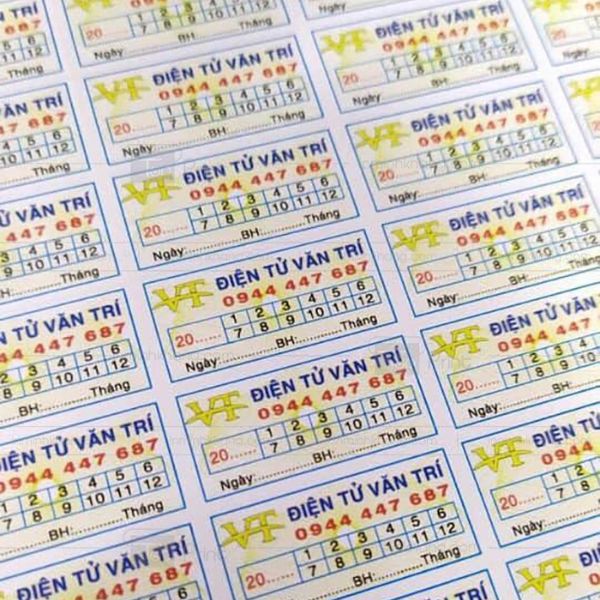 In tem bảo hành phụ kiện In tem bảo hành phụ kiện giá rẻ, thiết kế theo yêu cầu