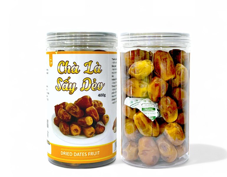 In tem dán chà là sấy dẻo đầy đủ thông tin