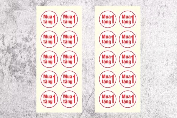 In Hoa Long nhận in tem nhãn mua 1 tặng 1 giá rẻ