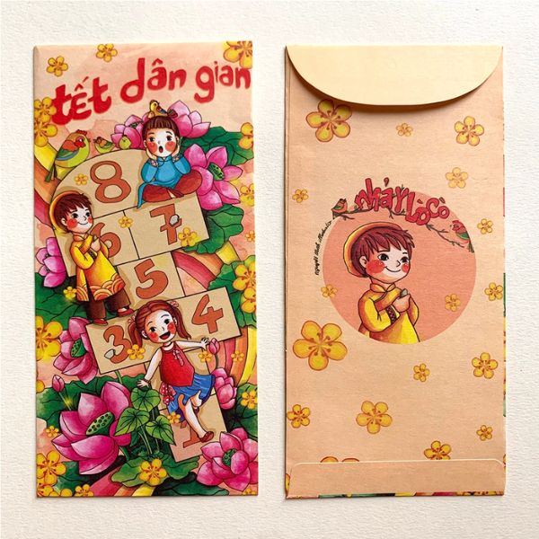 In bao lì xì Tết dân gian giá rẻ, thiết kế theo yêu cầu tại Hà Nội