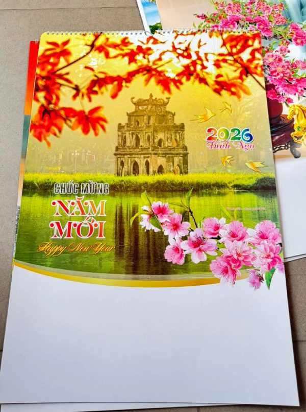 In Hoa Long nhận thiết kế và in ấn Lịch treo tường 7 tờ Tết 2026 chuyên nghiệp