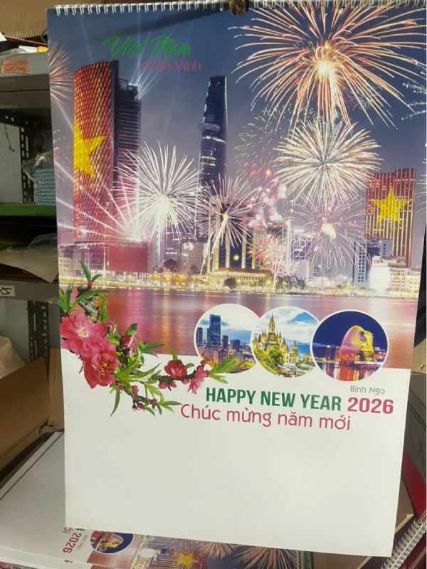In Hoa Long nhận thiết kế và in ấn Lịch treo tường 7 tờ Tết 2026 đẹp