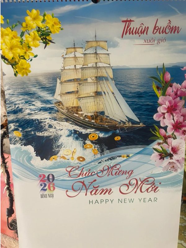 In Hoa Long nhận thiết kế và in ấn Lịch treo tường 7 tờ Tết 2026 lấy ngay