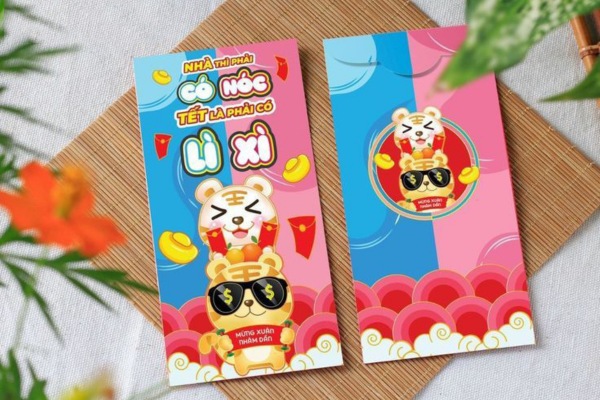 Mẫu bao lì xì con hổ chibi dễ thương