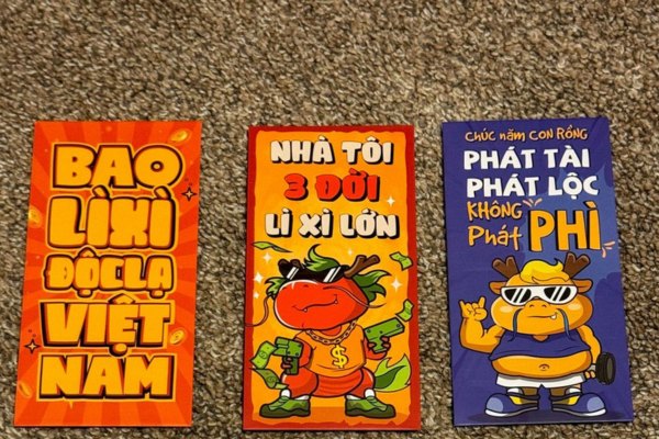 Mẫu bao lì xì hài hước chế ảnh
