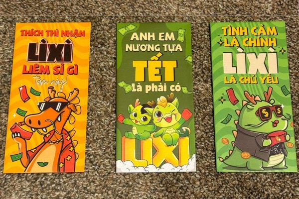 Mẫu bao lì xì hài hước độc đáo