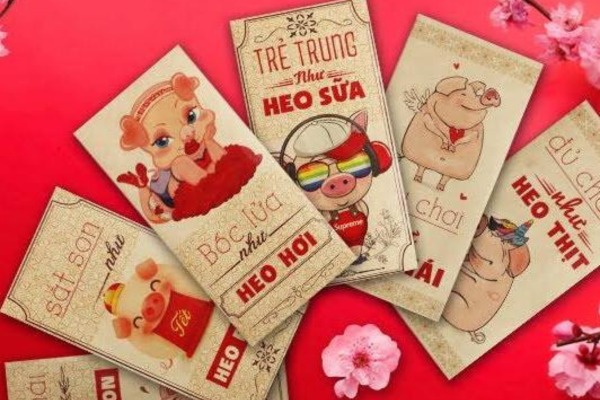 Mẫu bao lì xì hài hước in giá rẻ