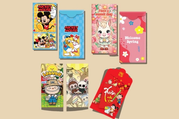 Mẫu bao lì xì hoạt hình cute