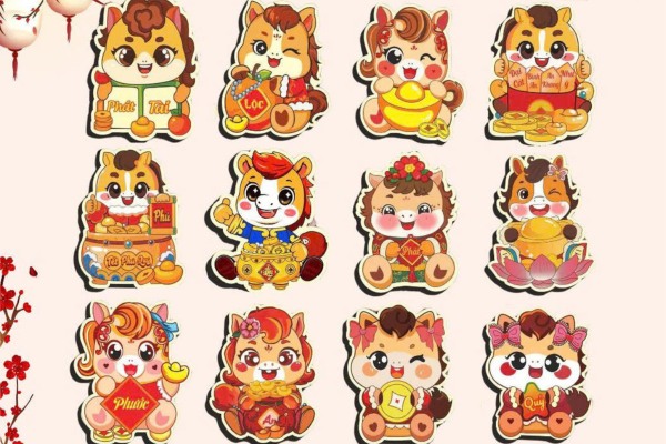 Mẫu bao lì xì hoạt hình in sắc nét