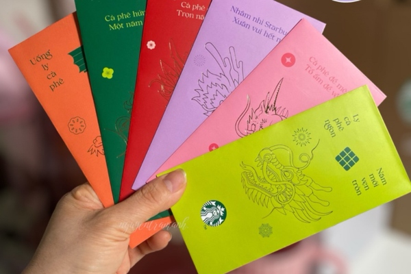 Mẫu bao lì xì quán coffee đẹp mắt tăng nhận diện thương hiệu