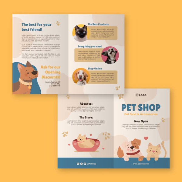 In Hoa Long nhận thiết kế và in ấn mẫu brochure pet shop giá rẻ