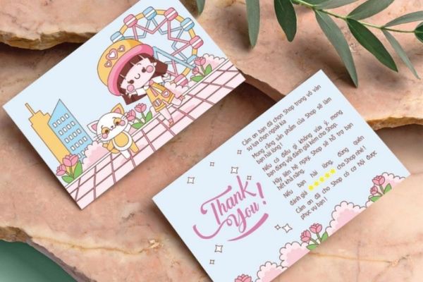 Mẫu card cảm ơn dễ thương tại Hà Nội